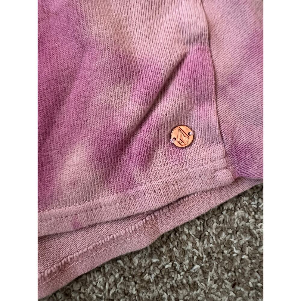 Volcom Tie Dye Lounge Set Pink Purple Zip Up Hoodie Medium Shorts Large 2 Piece - Picture 2 of 10